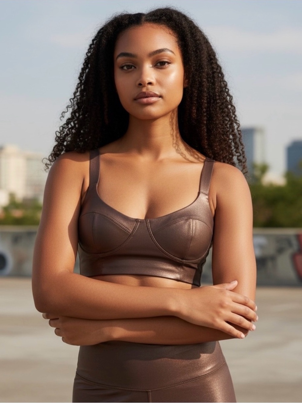 NWT Lululemon Everlux Longline
Workout Bra *Matte Foil Matte
Shine Espresso Sz L